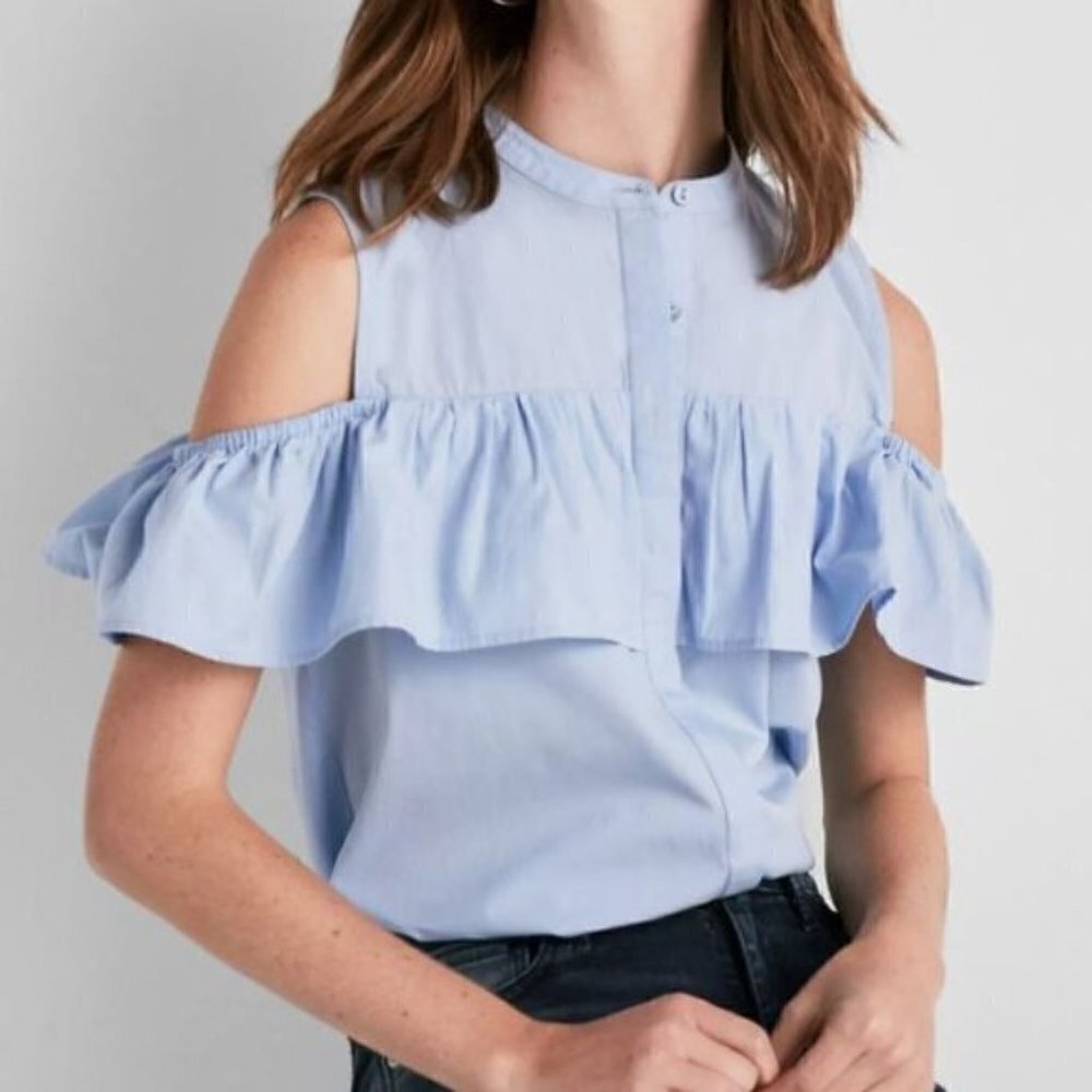 Lucky Brand Cold Shoulder Jaquard Top XS‎